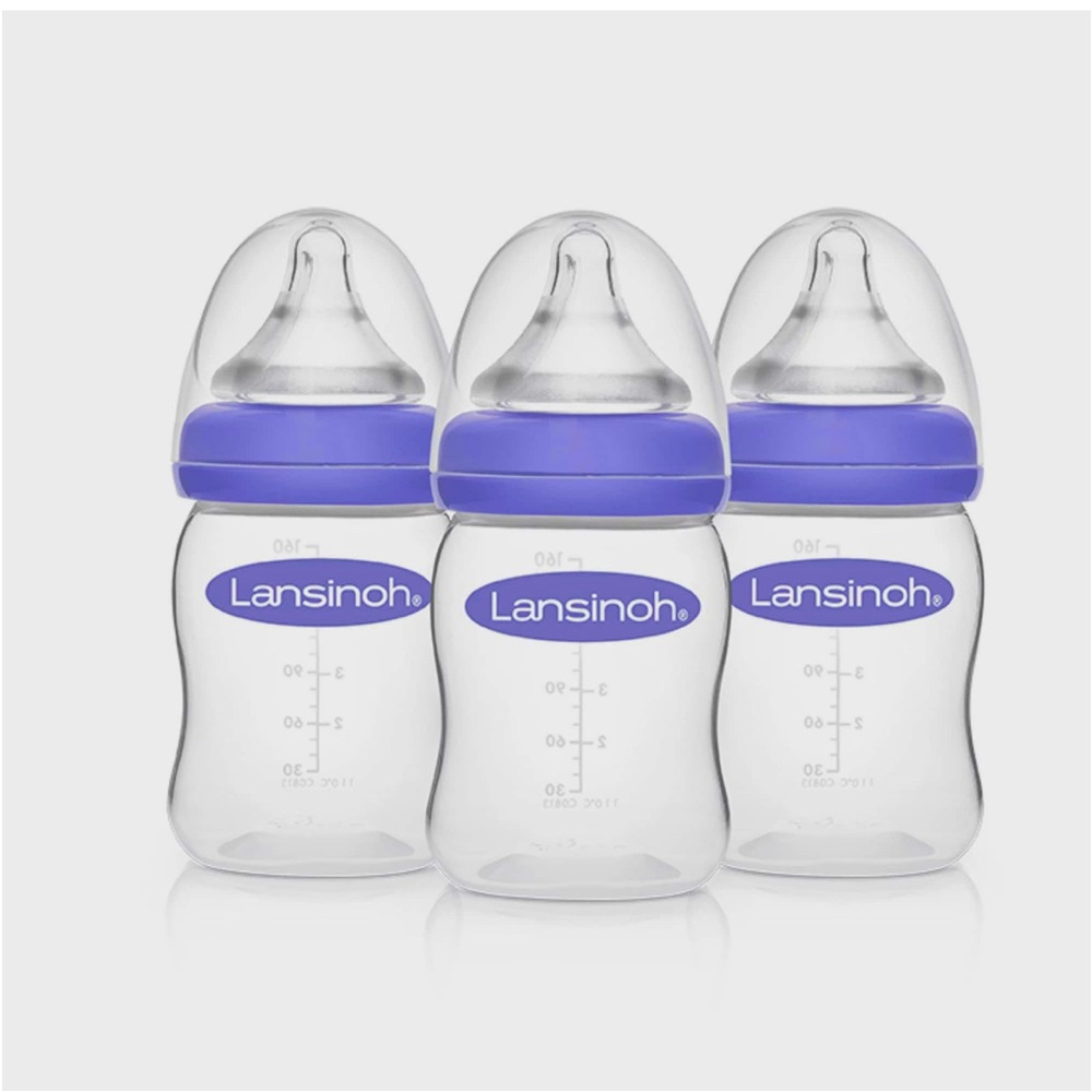 Lansinoh Baby Bottles 3 Count for Breastfeeding Babies 5 oz